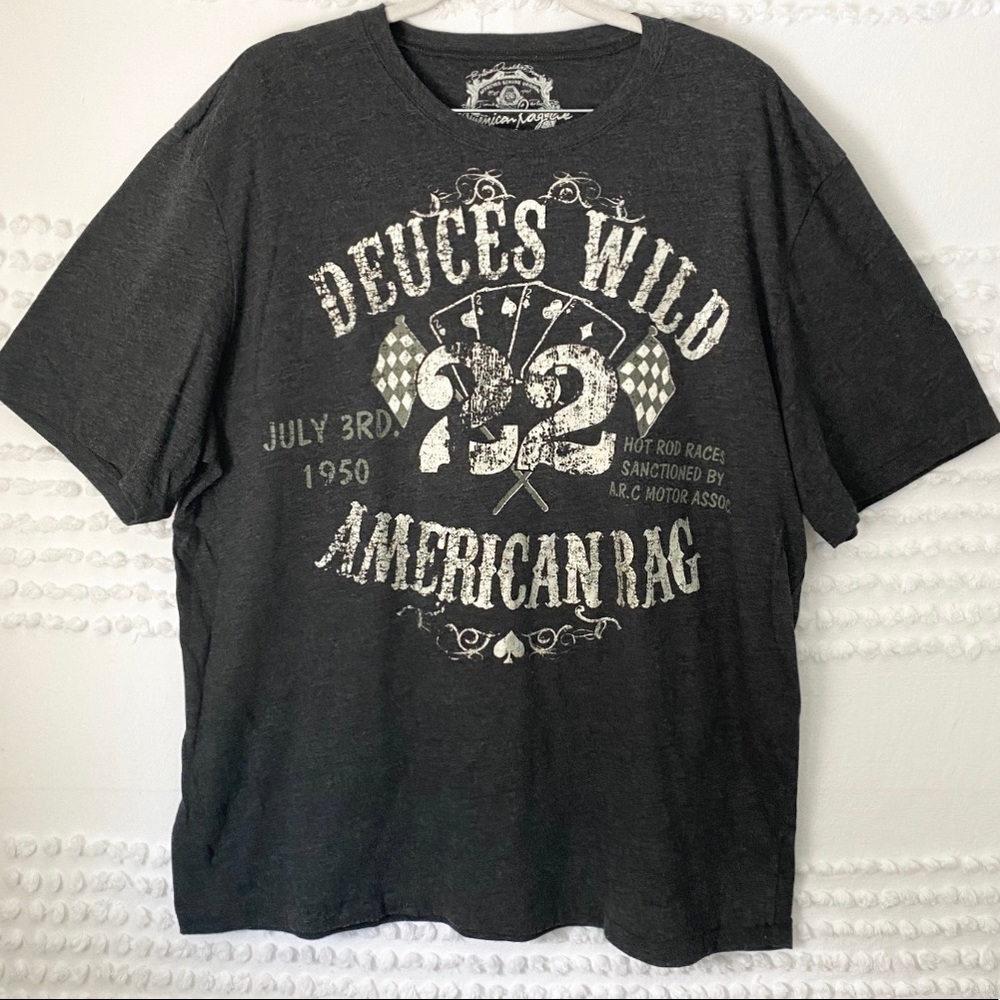 Deuces Wild Hot Rod Races cards poker tee xl